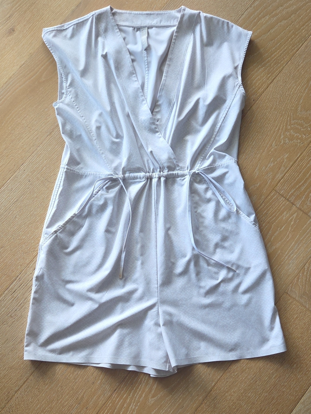 Athleta White V‑Neck Activewear Romper